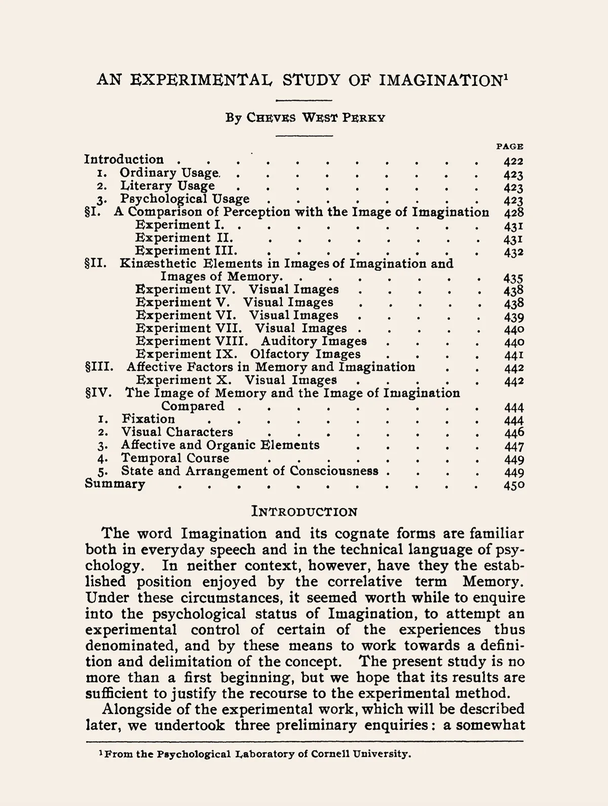 The first page of the 1910 study.