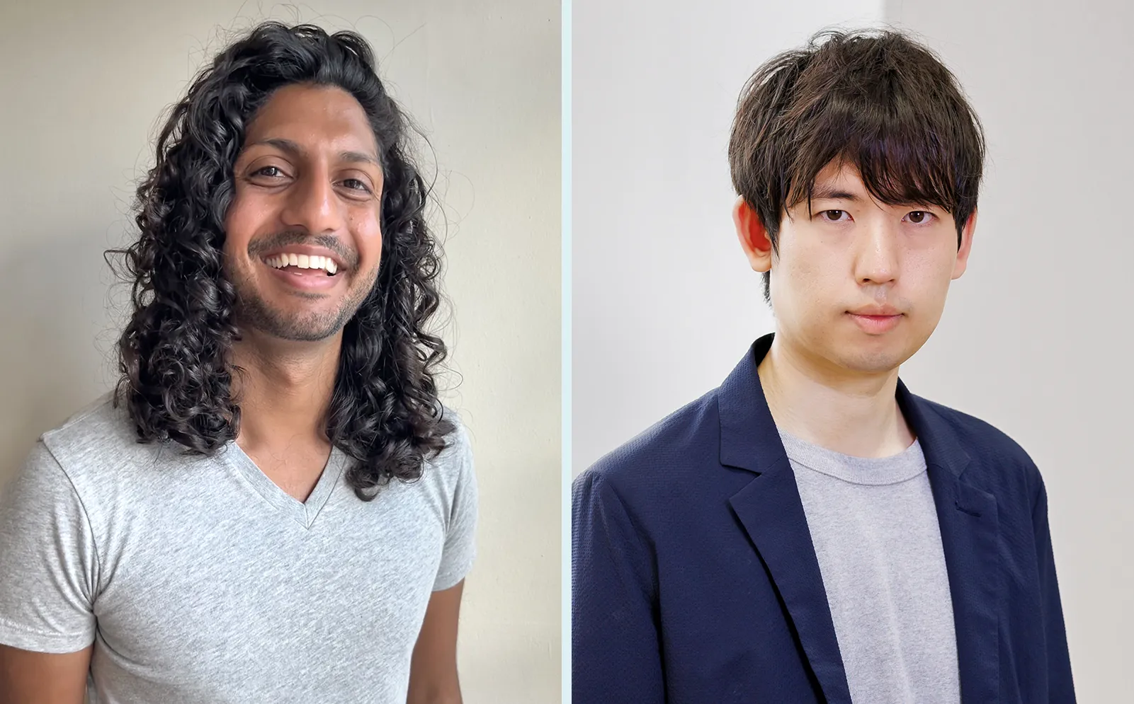 Photographs of Rahul Ilango, in a gray shirt, and Shuichi Hirahara, in a blue blazer.