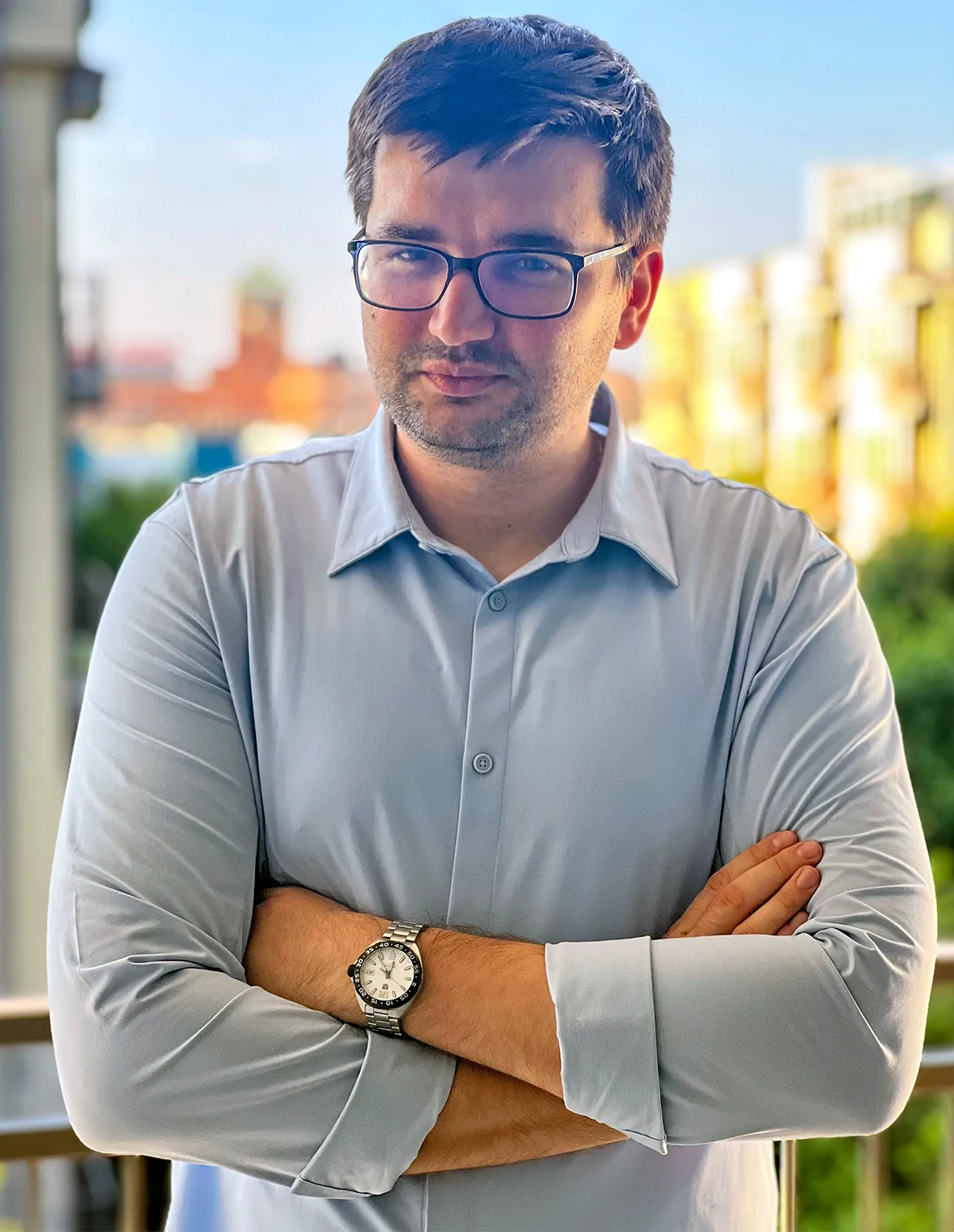 A portrait of mathematician Cosmin Pohoata who teaches at Emory University in Atlanta.