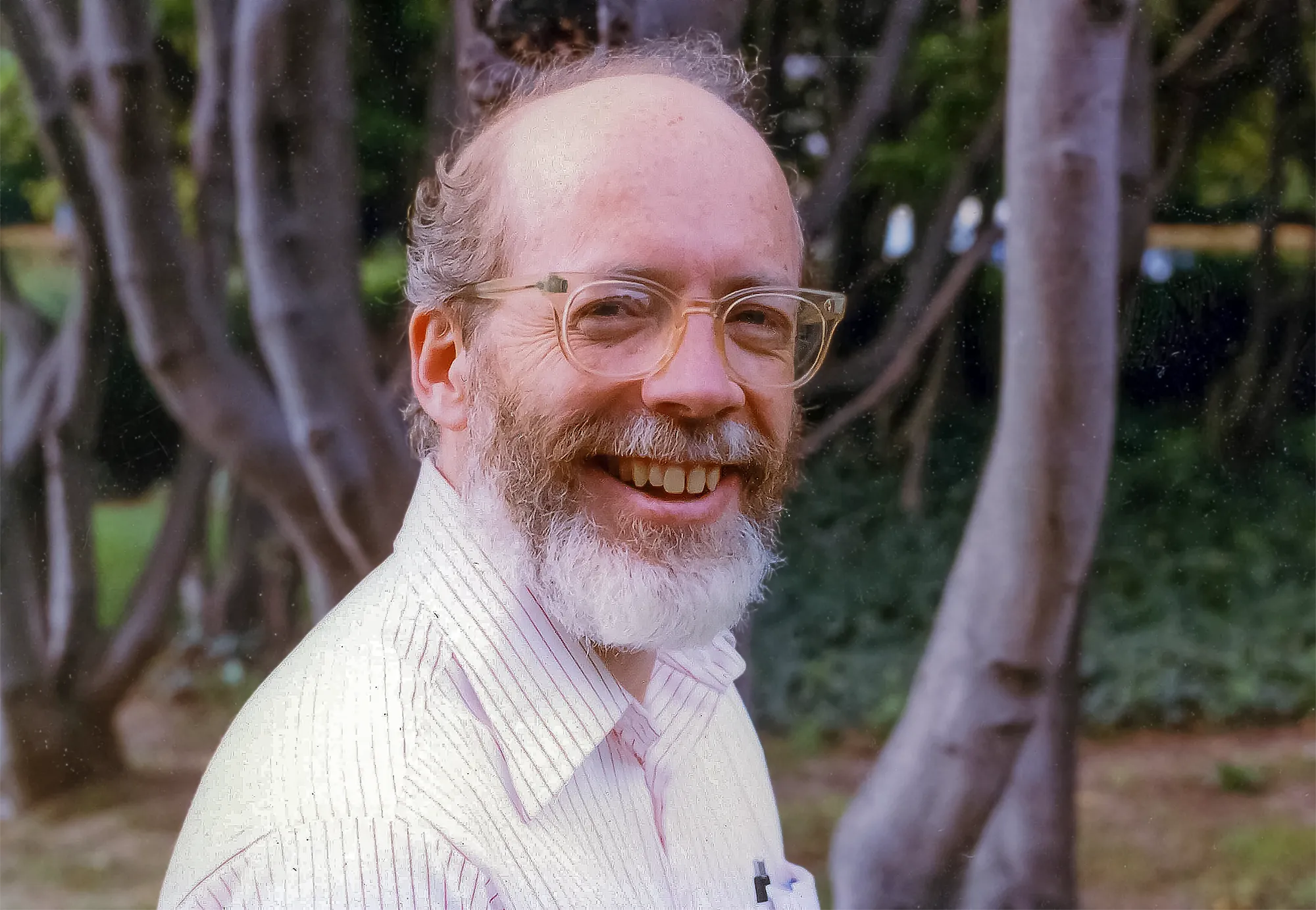 A portrait of mathematician Rob Kirby.