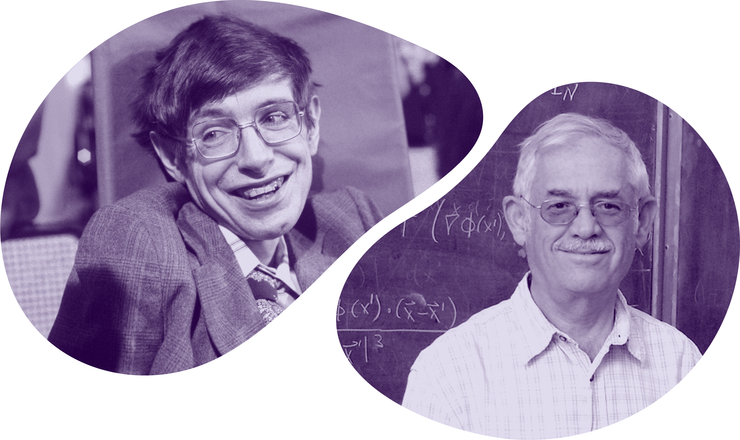 Diptych of Stephen Hawking and Jakob Bekenstein