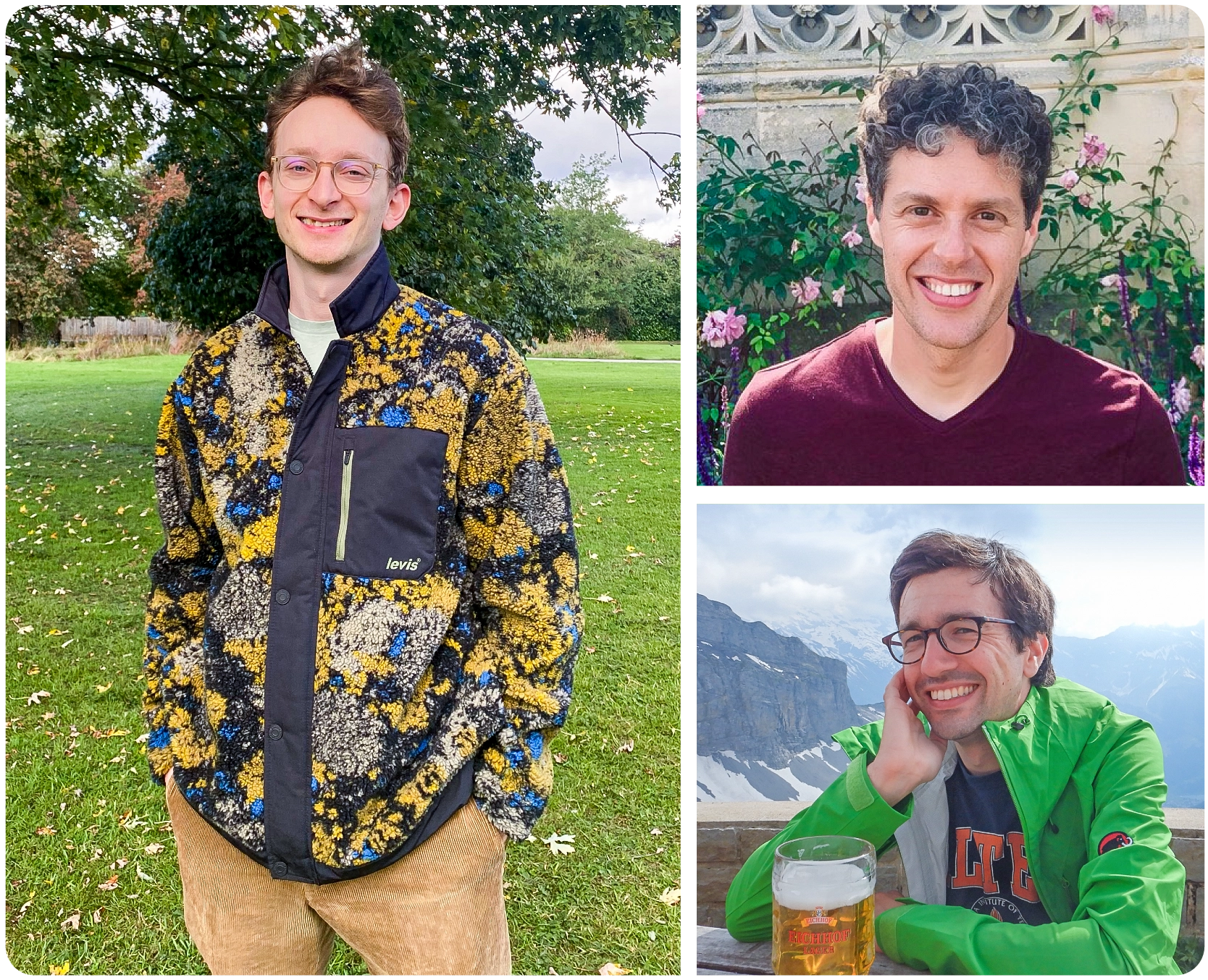 A triptych of three young men