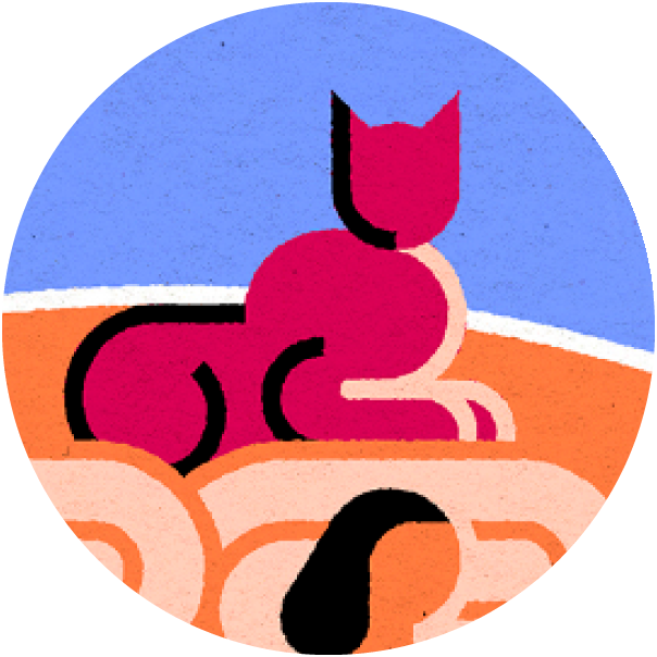 a stylized cat