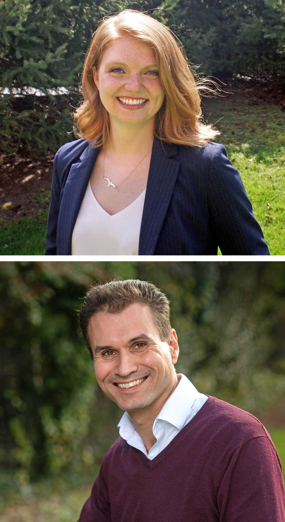 Christina Harvey (top) of the University of California, Davis; Graham Thomas (bottom), a professor of mathematical biology at the University of Oxford.